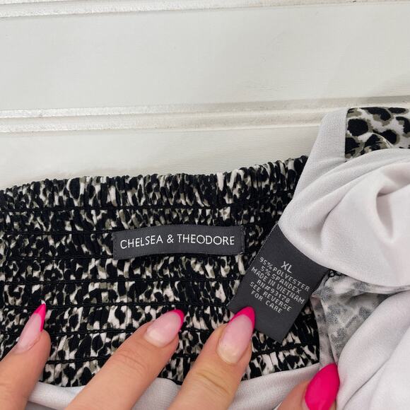 Chelsea & Theodore Women’s Snakeskin Print Halter Maxi Dress Size XL Black Gray - Picture 10 of 10